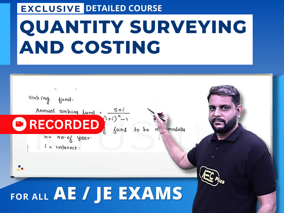 Quantity Surveying and Costing (QSC) - For All JE/AE Exams (Recorded Course)'s image